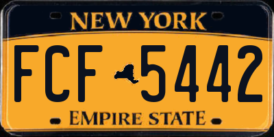 NY license plate FCF5442