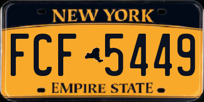 NY license plate FCF5449