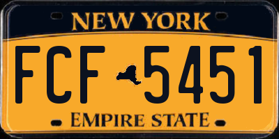 NY license plate FCF5451