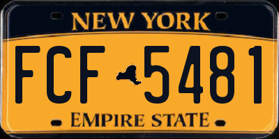 NY license plate FCF5481