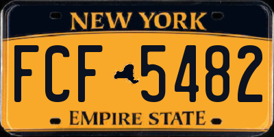 NY license plate FCF5482