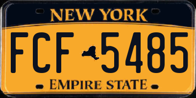 NY license plate FCF5485