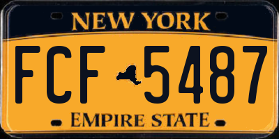 NY license plate FCF5487