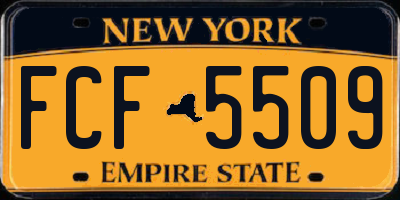 NY license plate FCF5509