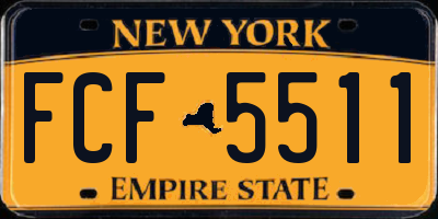 NY license plate FCF5511