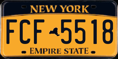 NY license plate FCF5518