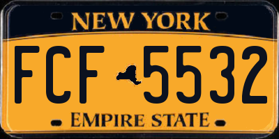NY license plate FCF5532