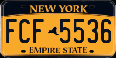 NY license plate FCF5536