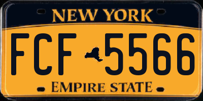 NY license plate FCF5566