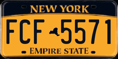 NY license plate FCF5571