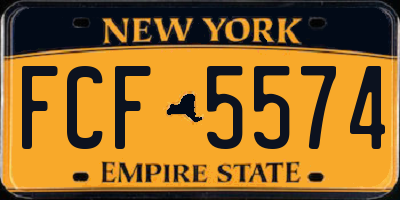 NY license plate FCF5574