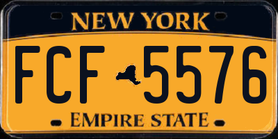 NY license plate FCF5576