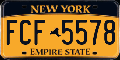 NY license plate FCF5578