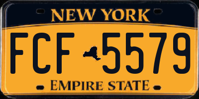 NY license plate FCF5579