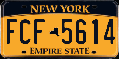 NY license plate FCF5614