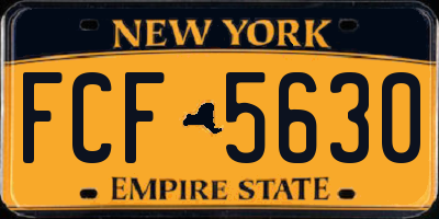 NY license plate FCF5630