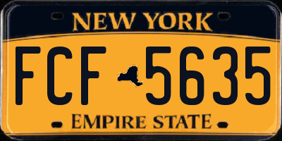 NY license plate FCF5635
