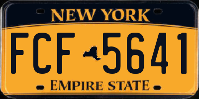 NY license plate FCF5641
