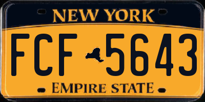NY license plate FCF5643