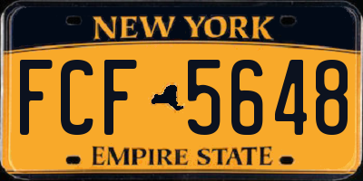 NY license plate FCF5648