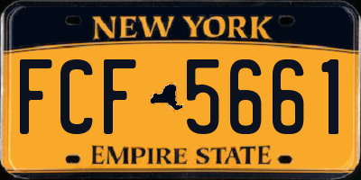 NY license plate FCF5661