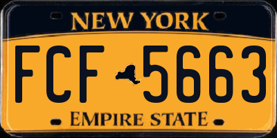 NY license plate FCF5663