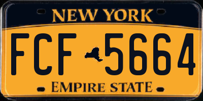 NY license plate FCF5664