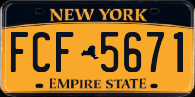 NY license plate FCF5671