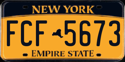 NY license plate FCF5673