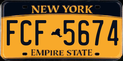 NY license plate FCF5674