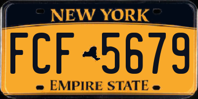 NY license plate FCF5679