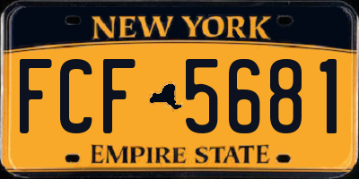 NY license plate FCF5681