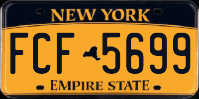NY license plate FCF5699