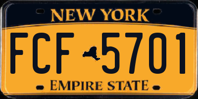 NY license plate FCF5701