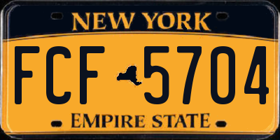 NY license plate FCF5704