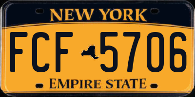 NY license plate FCF5706