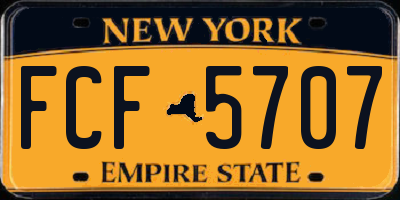 NY license plate FCF5707