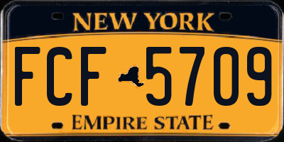 NY license plate FCF5709