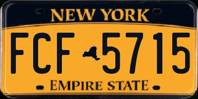 NY license plate FCF5715