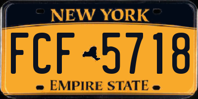 NY license plate FCF5718