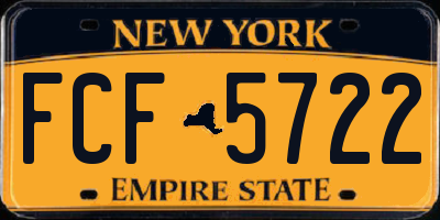 NY license plate FCF5722