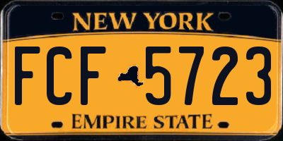 NY license plate FCF5723