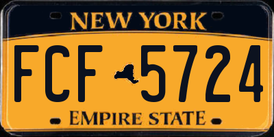 NY license plate FCF5724