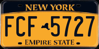 NY license plate FCF5727
