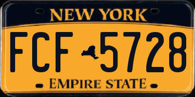 NY license plate FCF5728