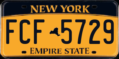 NY license plate FCF5729