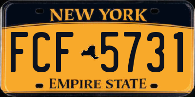 NY license plate FCF5731