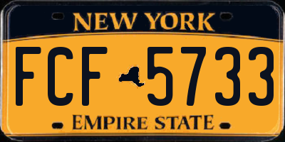 NY license plate FCF5733