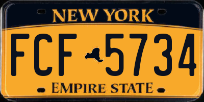 NY license plate FCF5734
