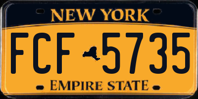 NY license plate FCF5735